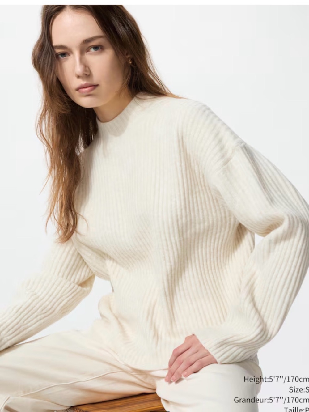 NWT Uniqlo Soufflé Yarn Mockneck Sweater in dark Brown , XL - Picture 5 of 11